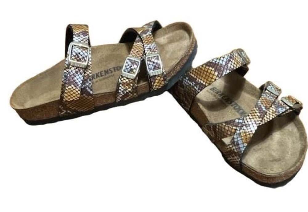 Birkenstock Franca Python Size 37 Brown Snakeskin Sandals